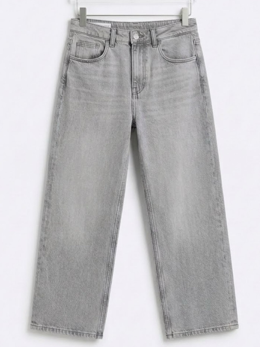 Zara Kid’s Girls Light Gray Wide Legged Jeans - school - wardrobe staple